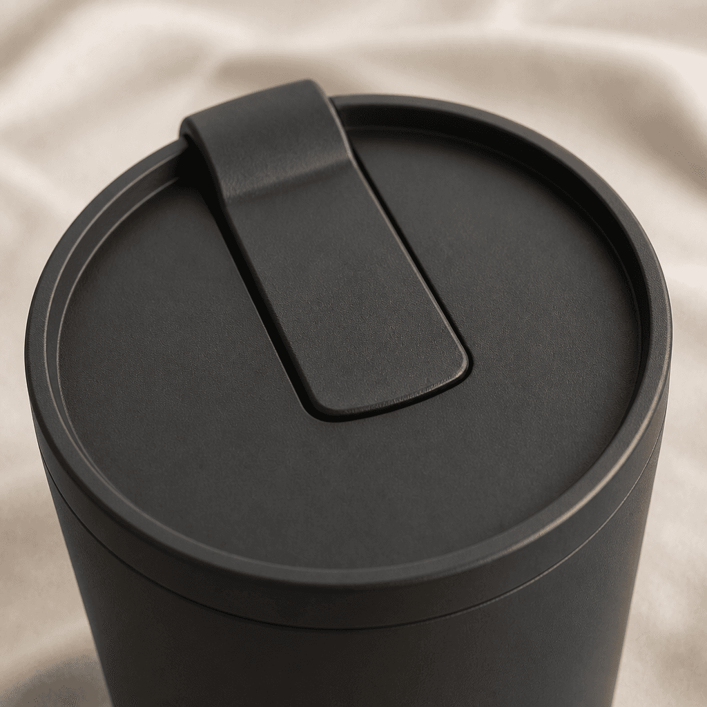 Close-up of the Executive Tumbler lid in matte black